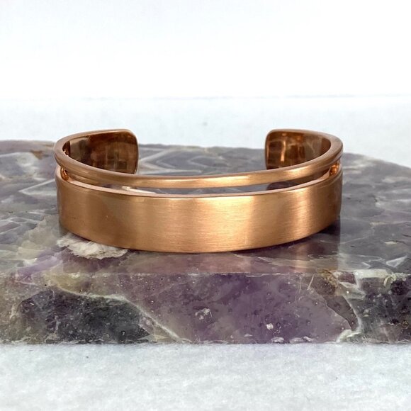 Chloe + Isabel Jen Atkin Collab Brushed Finish Copper Cuff Bracelet 6.5" - Picture 11 of 16